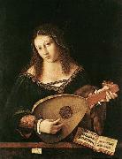BARTOLOMEO VENETO Woman Playing a Lute Sweden oil painting artist